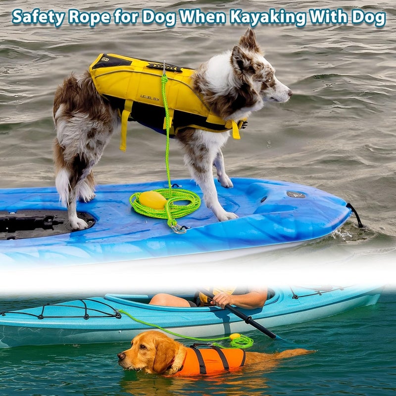 Botepon Floating Water Safety Rope with Clip – Quick Connect to River Tube, Kayak Dog Safety Vest &Floating Lily Pad, Kayak Tow Rope, 15FT, 1200LBS, Stainless Steel Clips - Image 3